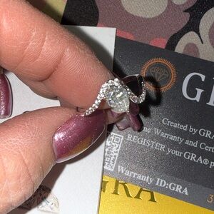 Elegant Silver Moissanite 1.25 Ct Diamond Ring